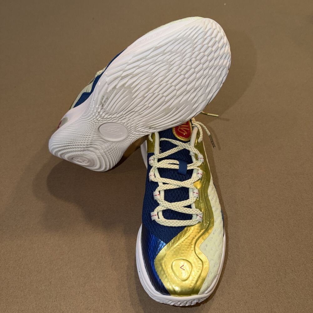 Under Armour Curry II GS Size 6y Basketball Shoes Golden Navy Blue 3027829-300 - Picture 4 of 5